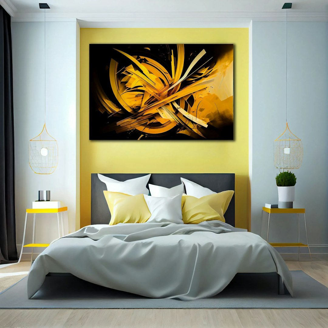 Tableau décoratif accroché au mur d'une chambre
